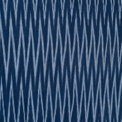 Blue Chevron Design Cotton Ikat Fabric for Dress Material Fabric for Dress Material | Width: 44"