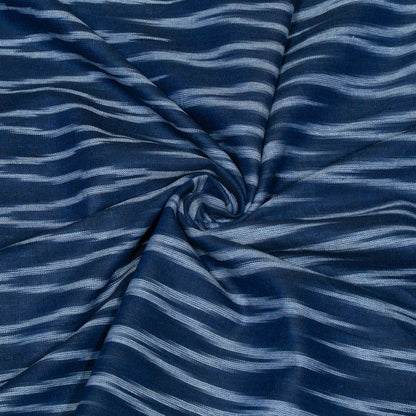 Blue Chevron Design Cotton Ikat Fabric for Dress Material Fabric for Dress Material | Width: 44"
