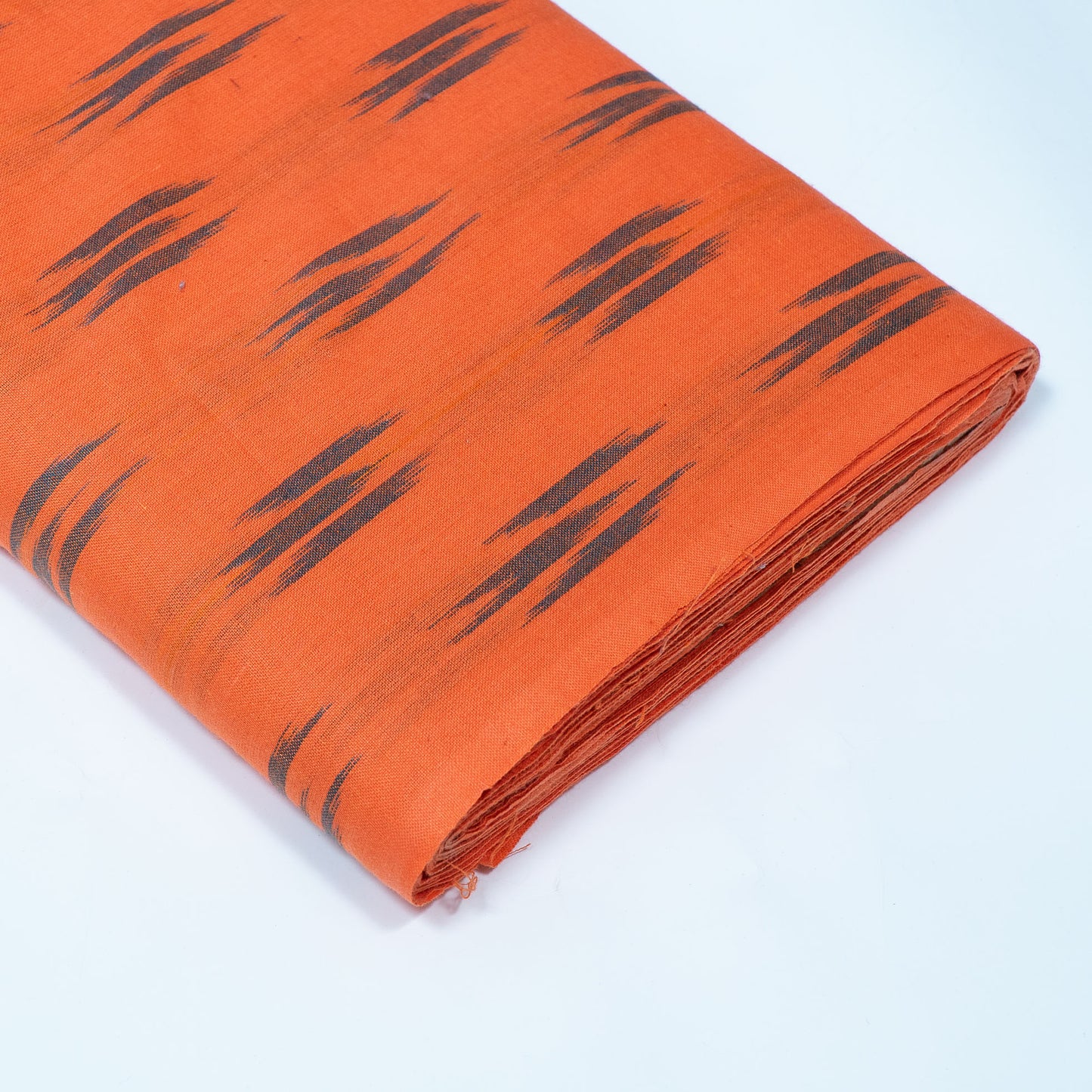 Orange design Cotton Ikat Fabric for Dress Material | Width: 44"
