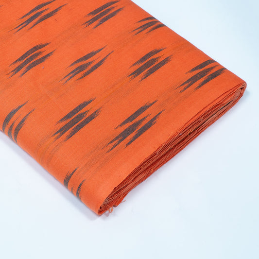 Orange design Cotton Ikat Fabric for Dress Material | Width: 44"