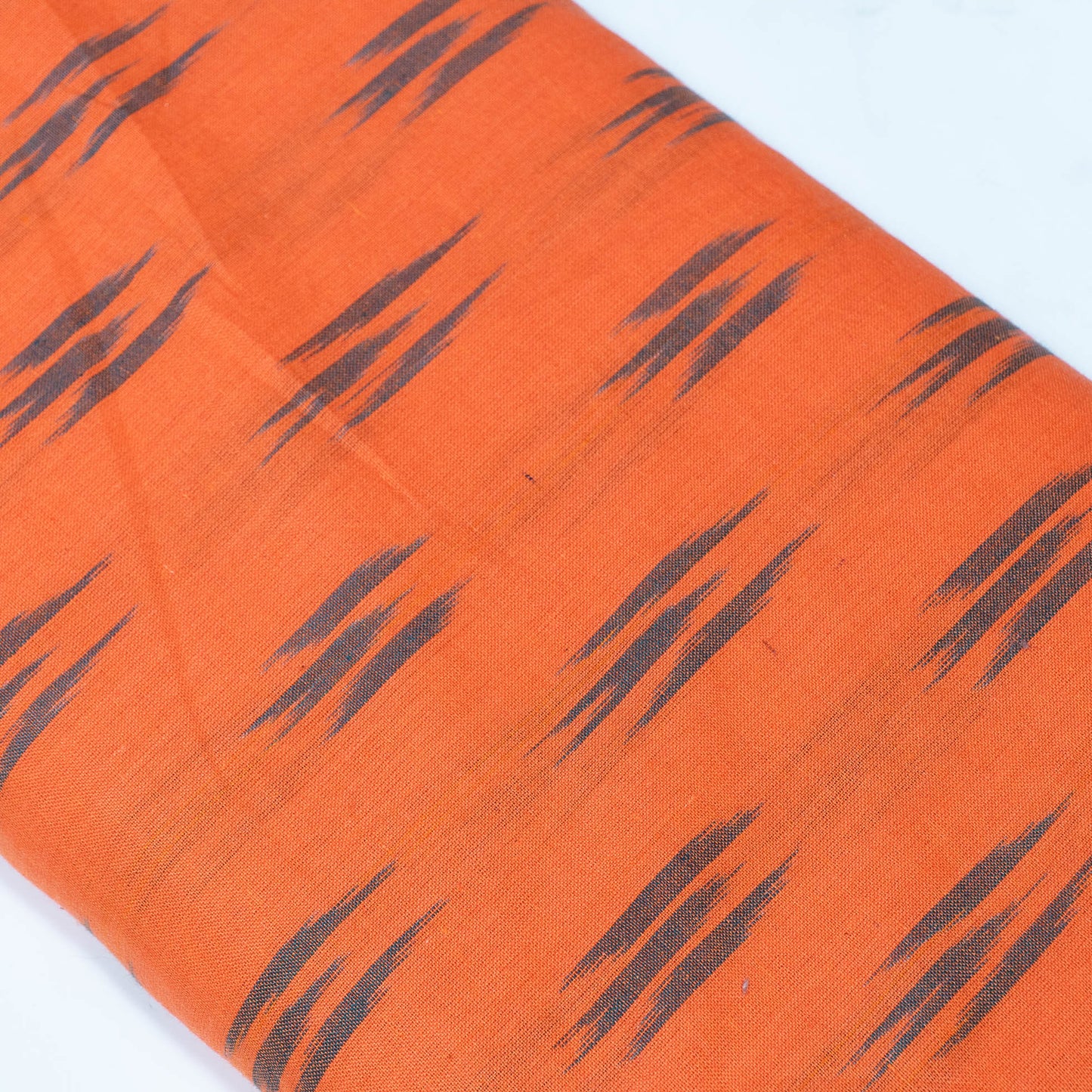 Orange design Cotton Ikat Fabric for Dress Material | Width: 44"