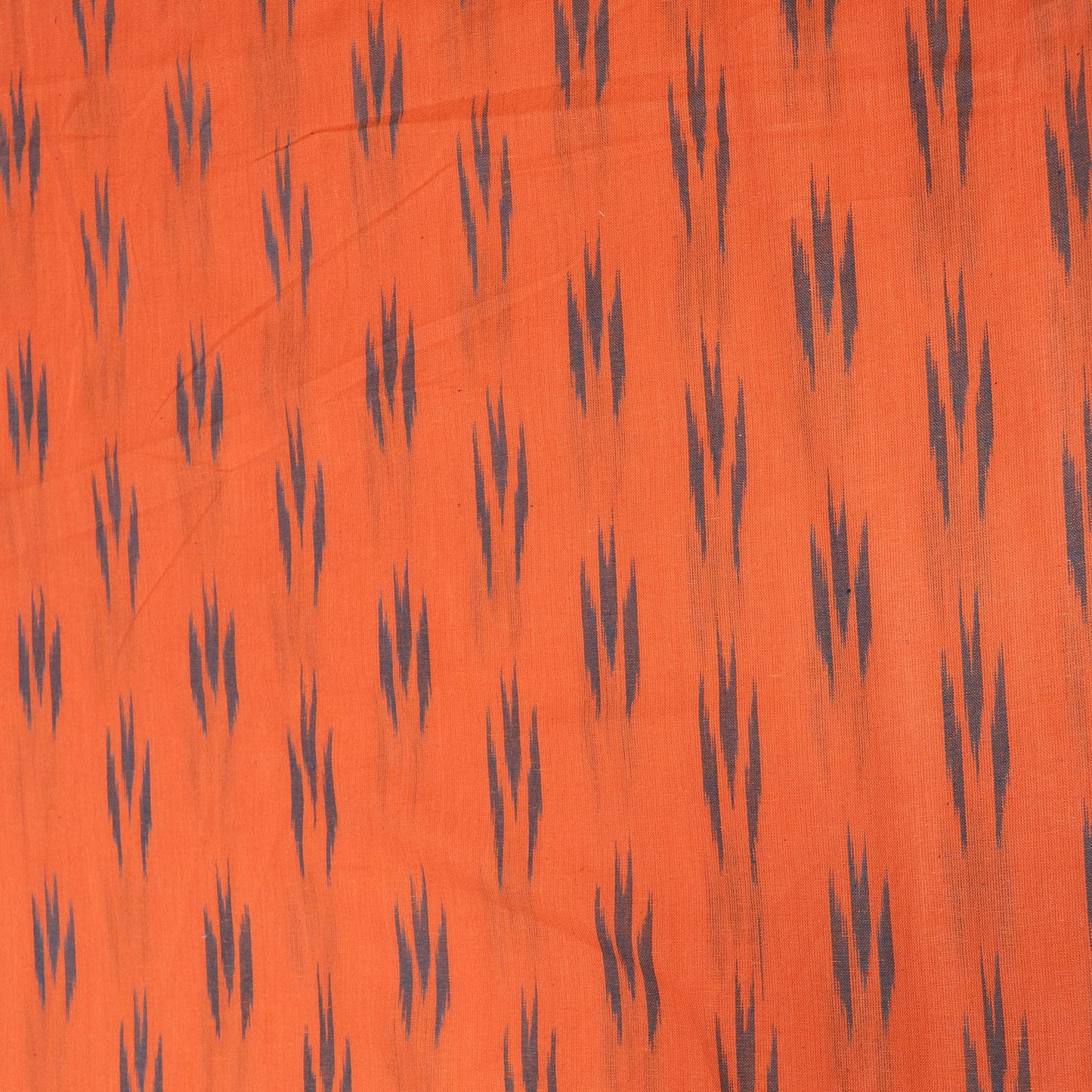 Orange design Cotton Ikat Fabric for Dress Material | Width: 44"