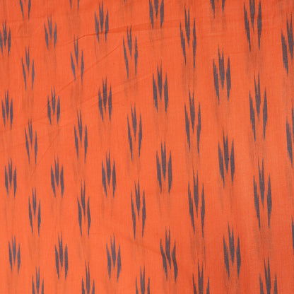 Orange design Cotton Ikat Fabric for Dress Material | Width: 44"