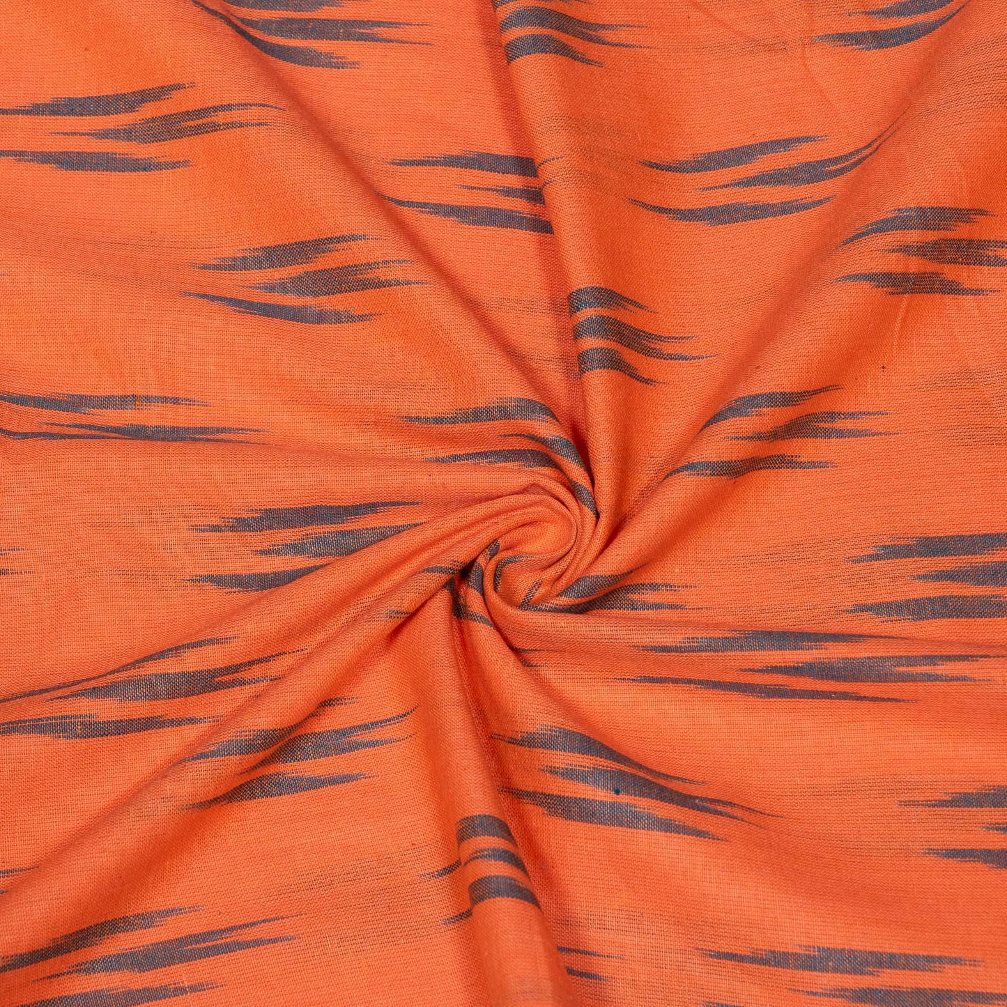 Orange design Cotton Ikat Fabric for Dress Material | Width: 44"