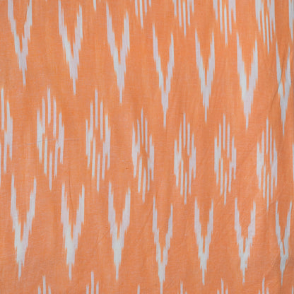 Peach & White Design Cotton Ikat Fabric for Dress Material | Width: 44"