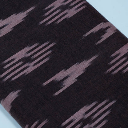 Brown Design Cotton Ikat Fabric for Dress Material | Width: 44"