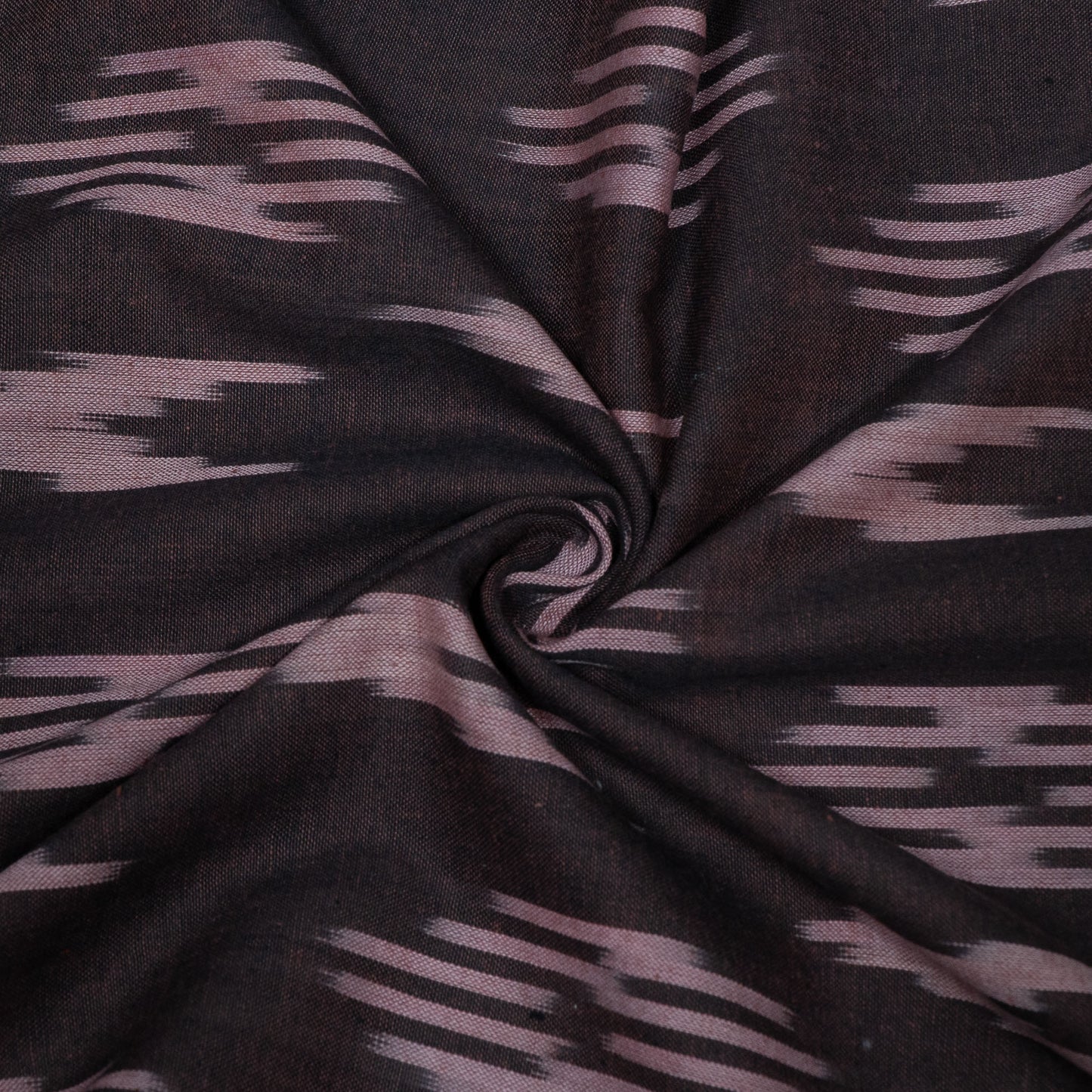 Brown Design Cotton Ikat Fabric for Dress Material | Width: 44"
