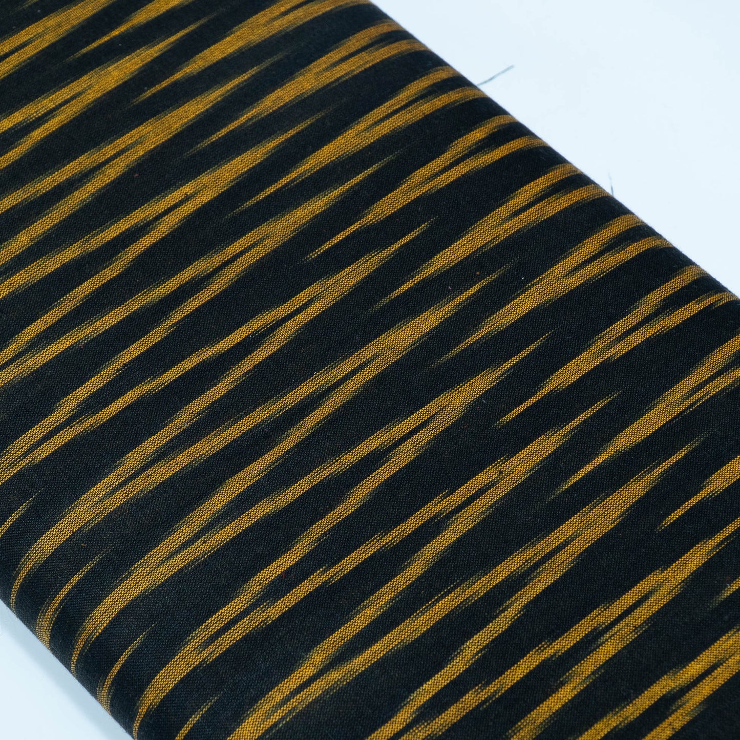 Black & Yellow Chevron Design Cotton Ikat Fabric for Dress Material | Width: 44"