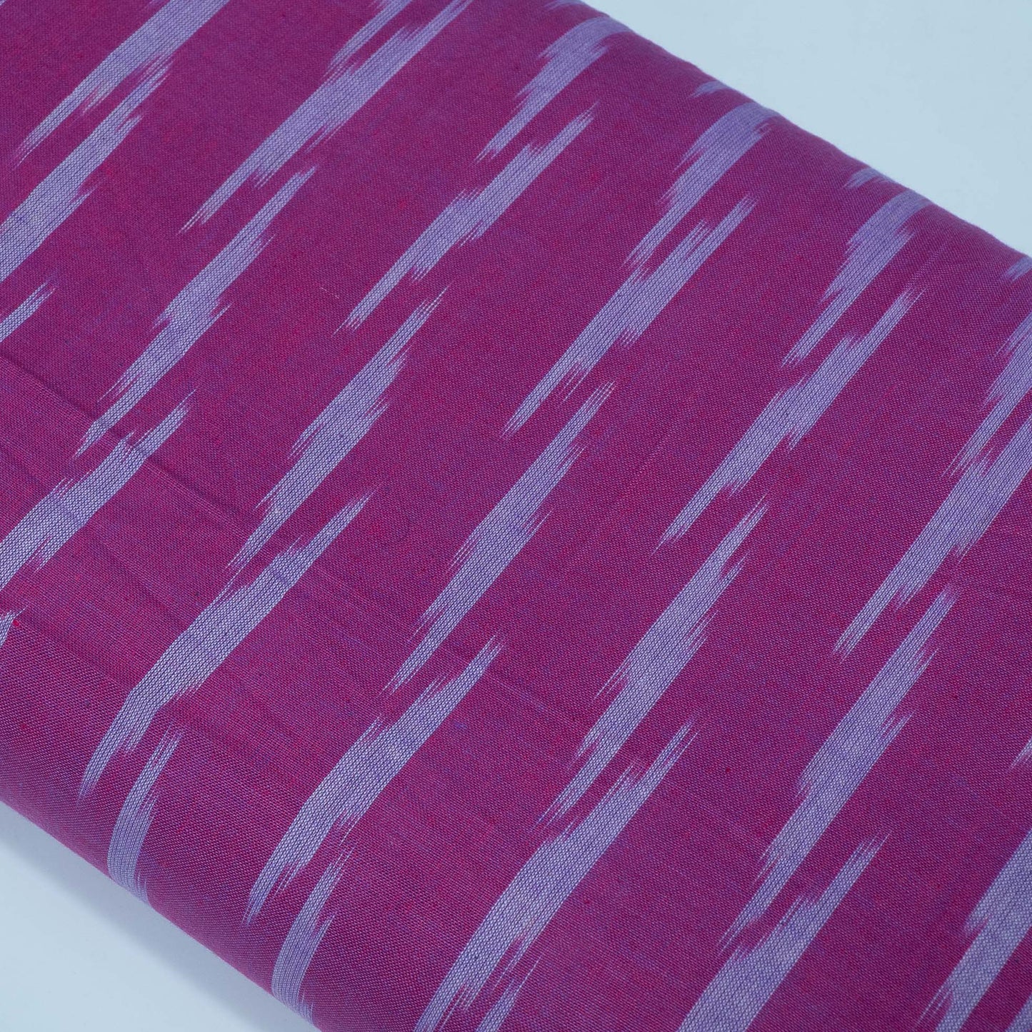 Pink, White Cotton Handloom Ikat Fabric for Dresses | Width: 44"