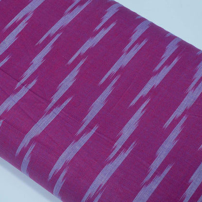 Pink, White Cotton Handloom Ikat Fabric for Dresses | Width: 44"