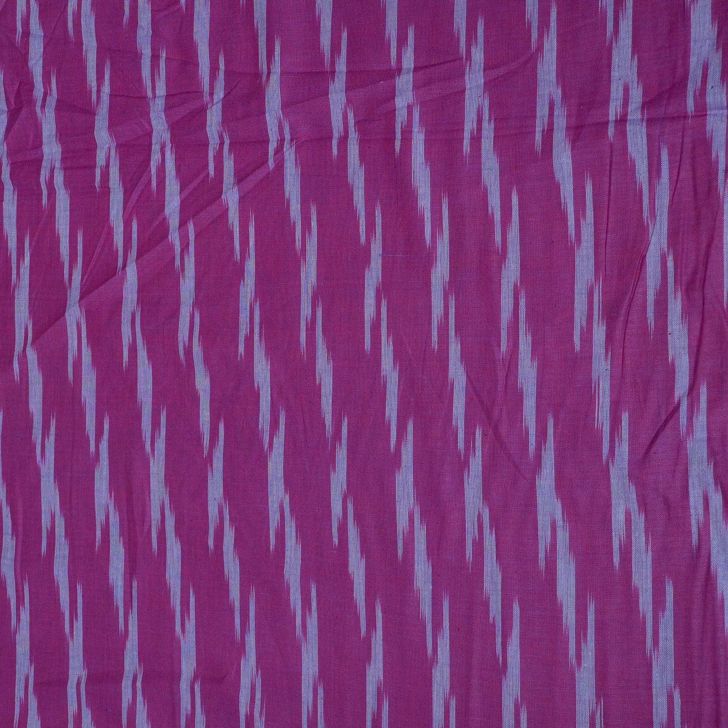 Pink, White Cotton Handloom Ikat Fabric for Dresses | Width: 44"