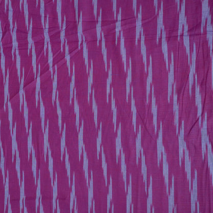 Pink, White Cotton Handloom Ikat Fabric for Dresses | Width: 44"