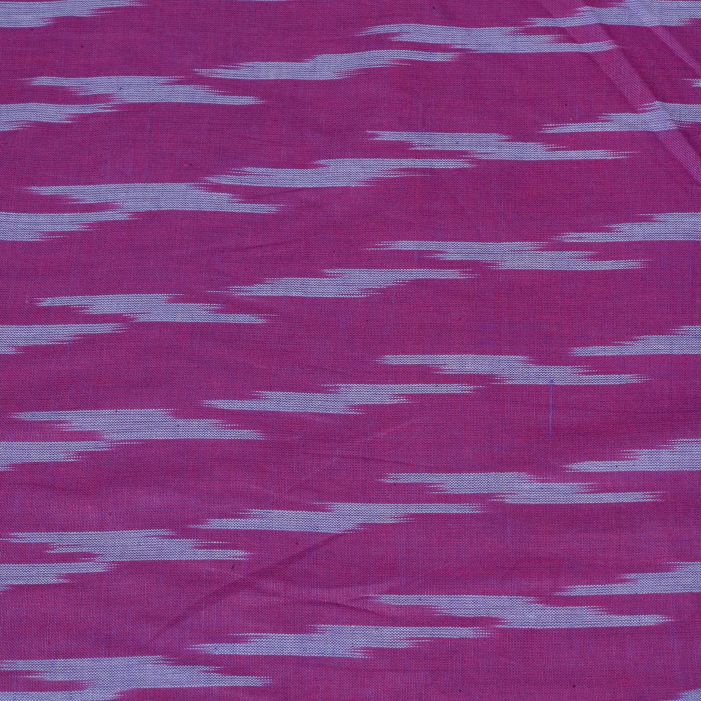 Pink, White Cotton Handloom Ikat Fabric for Dresses | Width: 44"