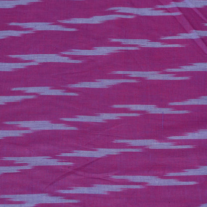 Pink, White Cotton Handloom Ikat Fabric for Dresses | Width: 44"