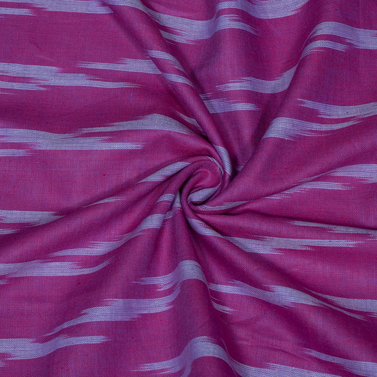Pink, White Cotton Handloom Ikat Fabric for Dresses | Width: 44"
