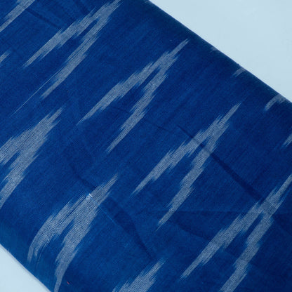 Blue Design Cotton Ikat Fabric for Dress Material | Width: 44"