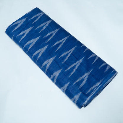 Blue Design Cotton Ikat Fabric for Dress Material | Width: 44"