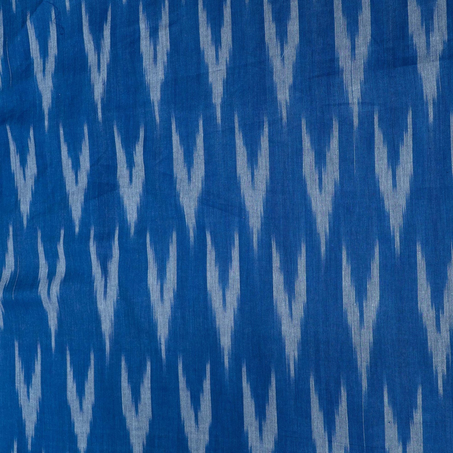 Blue Design Cotton Ikat Fabric for Dress Material | Width: 44"