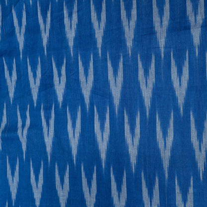 Blue Design Cotton Ikat Fabric for Dress Material | Width: 44"