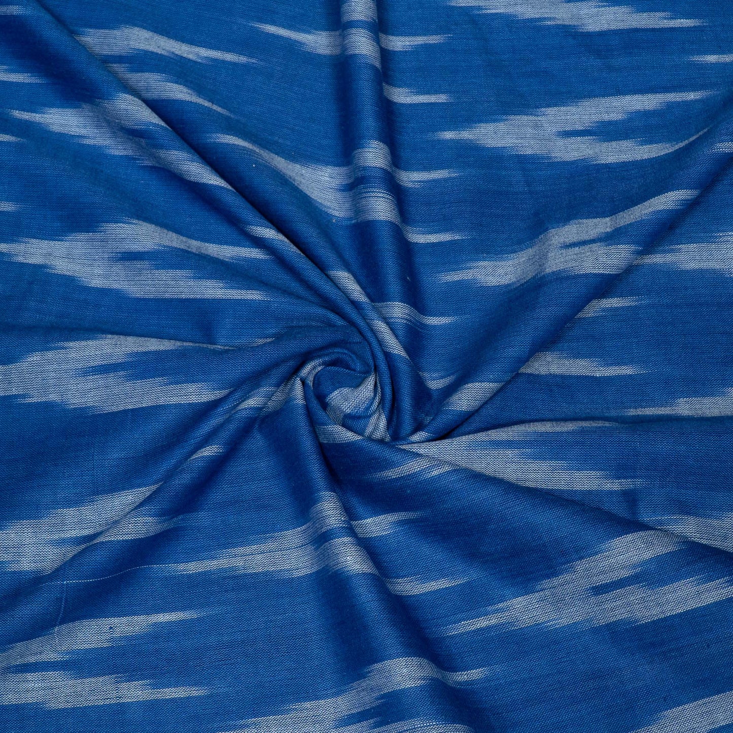 Blue Design Cotton Ikat Fabric for Dress Material | Width: 44"
