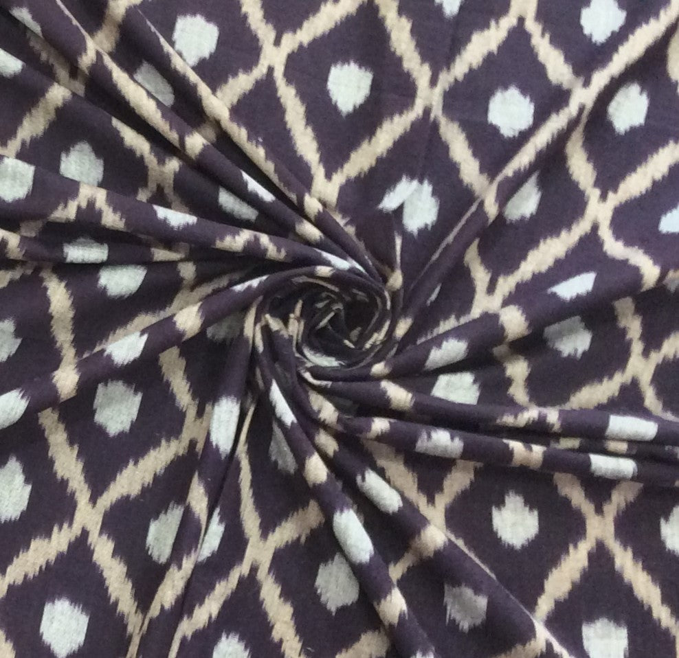 Voilet color Fine Quality Cotton Handloom Ikat (SKU: IK-421)
