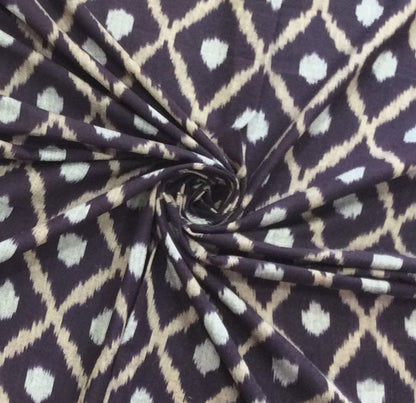 Voilet color Fine Quality Cotton Handloom Ikat | SKU: IK-421