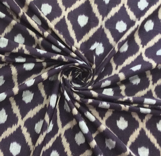 Voilet color Fine Quality Cotton Handloom Ikat (SKU: IK-421)