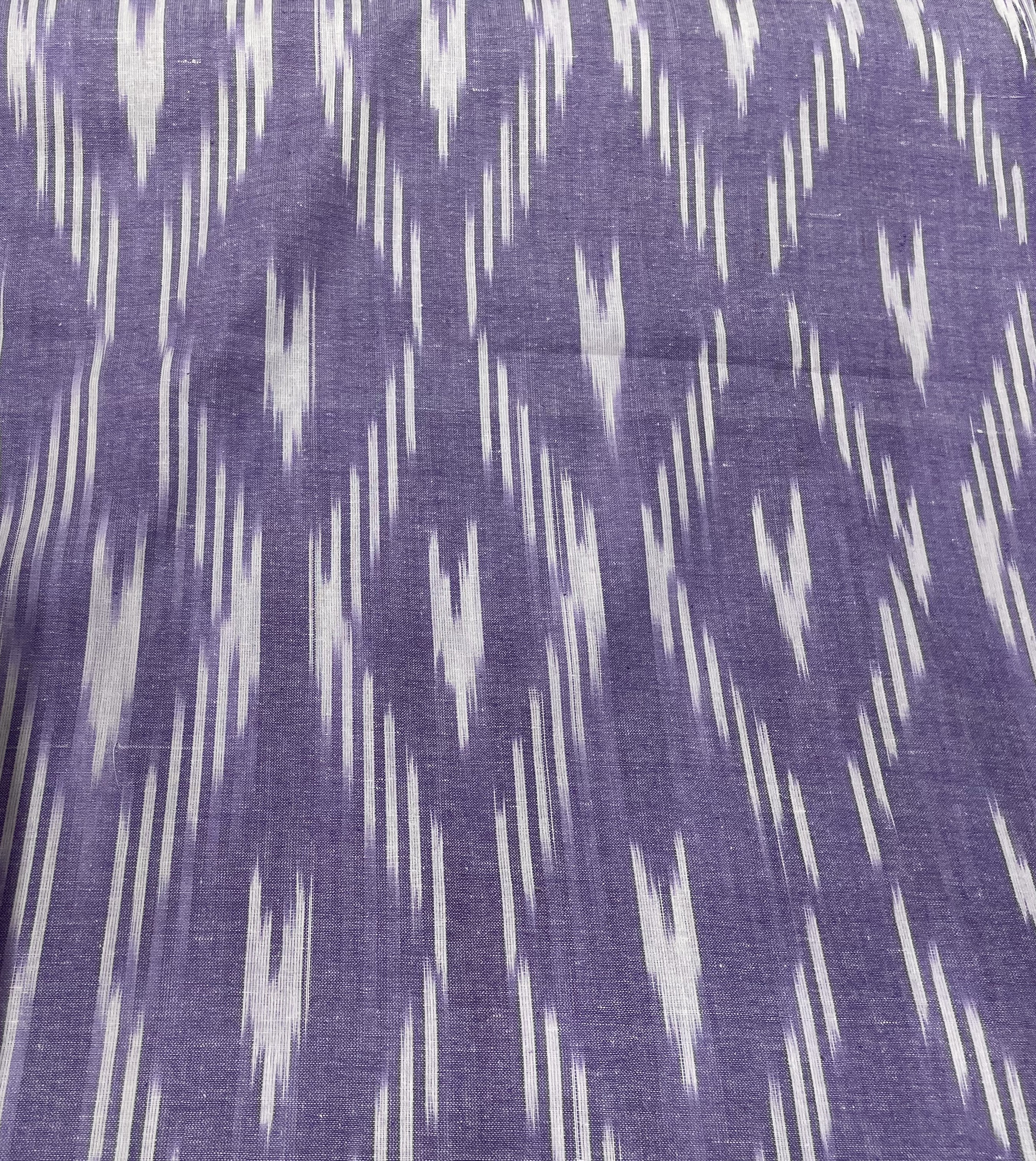 Purple And White Cotton Handloom Ikat (Sku: IK-42)