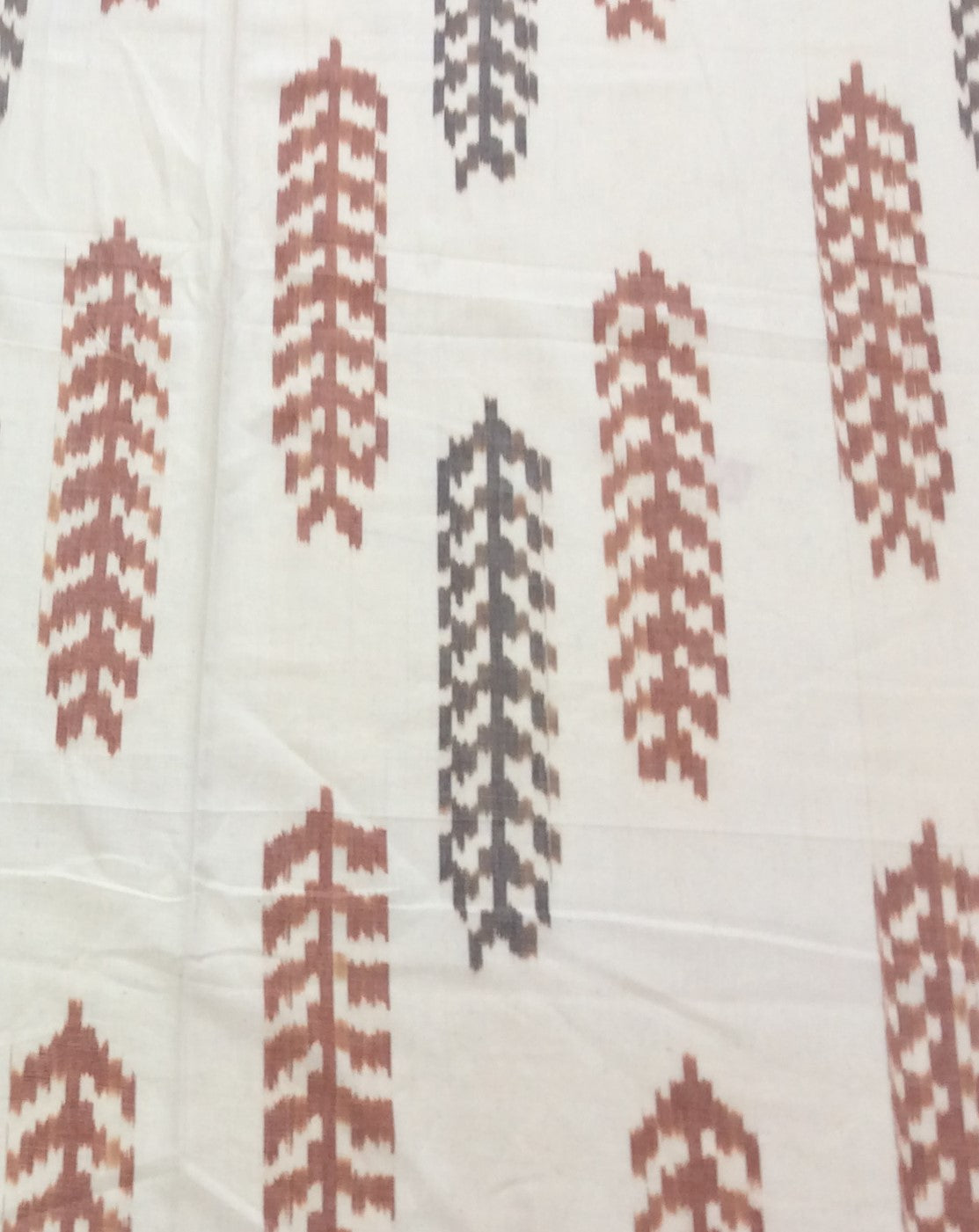 Brown & White Fine Quality Cotton Woven Handloom Ikat (Width: 44 inches or 112 cm)