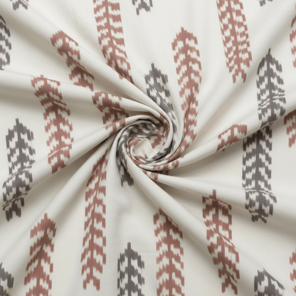 Brown & White Fine Quality Cotton Woven Handloom Ikat Fabric for Dress Material | Width: 44"