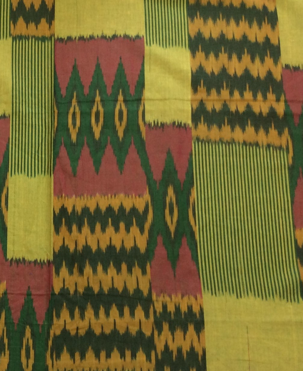 Multicolor Fine Quality Big Pattern Cotton Handloom Ikat (SKU: IK-452)