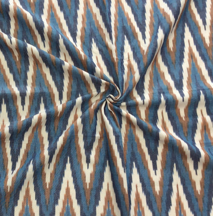 Multicolor Chevron Thick Cotton Handloom Ikat | SKU: IKK-631