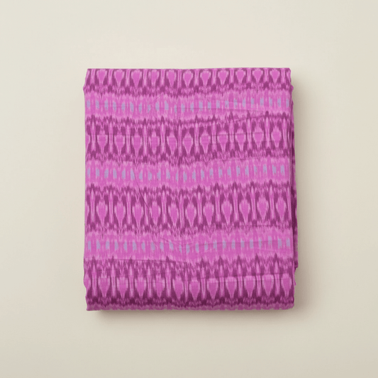 Pink Fine Quality Cotton Handloom Ikat Fabric for Dress Material | Width: 44"