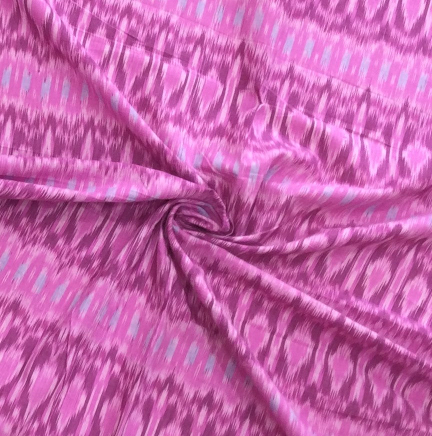 Pink Fine Quality Cotton Woven Handloom Ikat (Width: 44 inches or 112 cm)