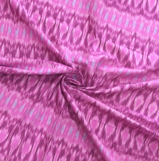 Pink Fine Quality Cotton Woven Handloom Ikat (Width: 44 inches or 112 cm)