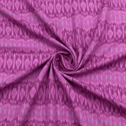 Pink Fine Quality Cotton Handloom Ikat Fabric for Dress Material | Width: 44"