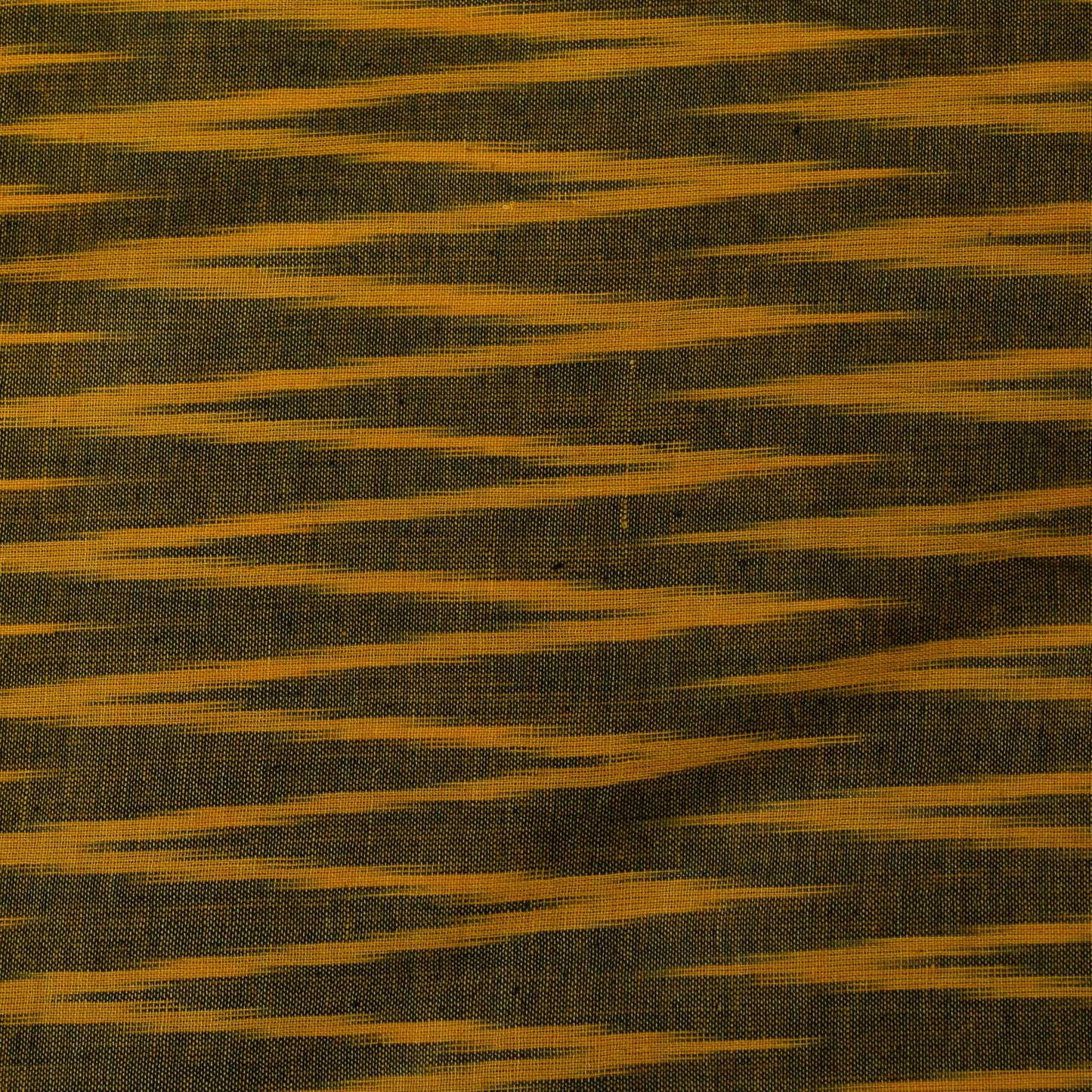 Green, Yellow Chevron Cotton Handloom Ikat Fabric for Dresses | Width: 44"