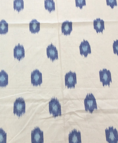 White Blue Cotton Handloom Ikat (SKU: IK-560)