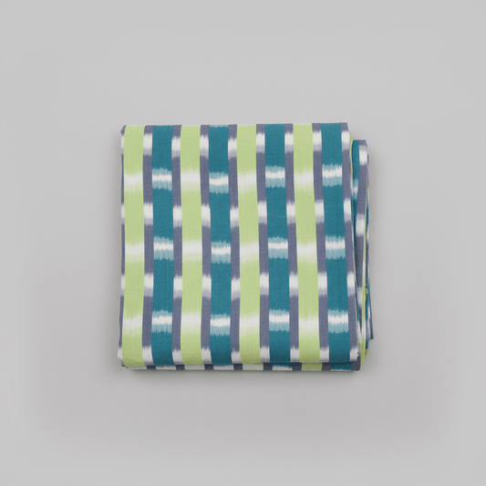 Multicolor Stripe Cotton Handloom Ikat Fabric for Dress Material | Width: 44"