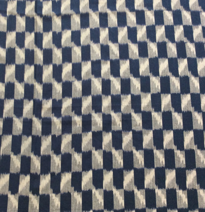 Blue, Grey Cotton Handloom Ikat (SKU: IK-564)