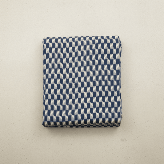 Blue, Grey Cotton Handloom Ikat | SKU: IK-564