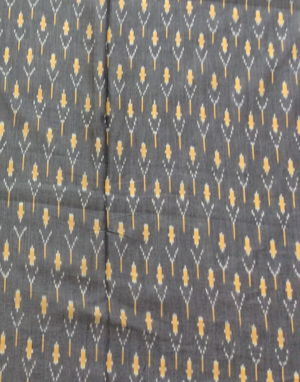 Grey & Yellow Fine Quality Mercerised Cotton Voile Woven Handloom Ikat (Width: 44 inches or 112 cm)