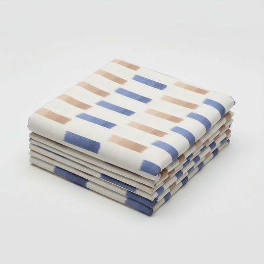 Blue & Beige Fine Quality Cotton Woven Handloom Ikat | IK-566