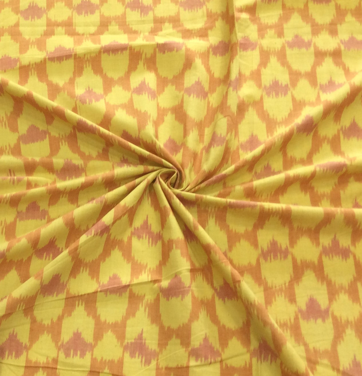 Mustard Yellow Cotton Handloom Ikat (SKU: IK-567)