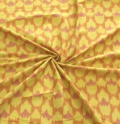 Mustard Yellow Cotton Handloom Ikat | SKU: IK-567