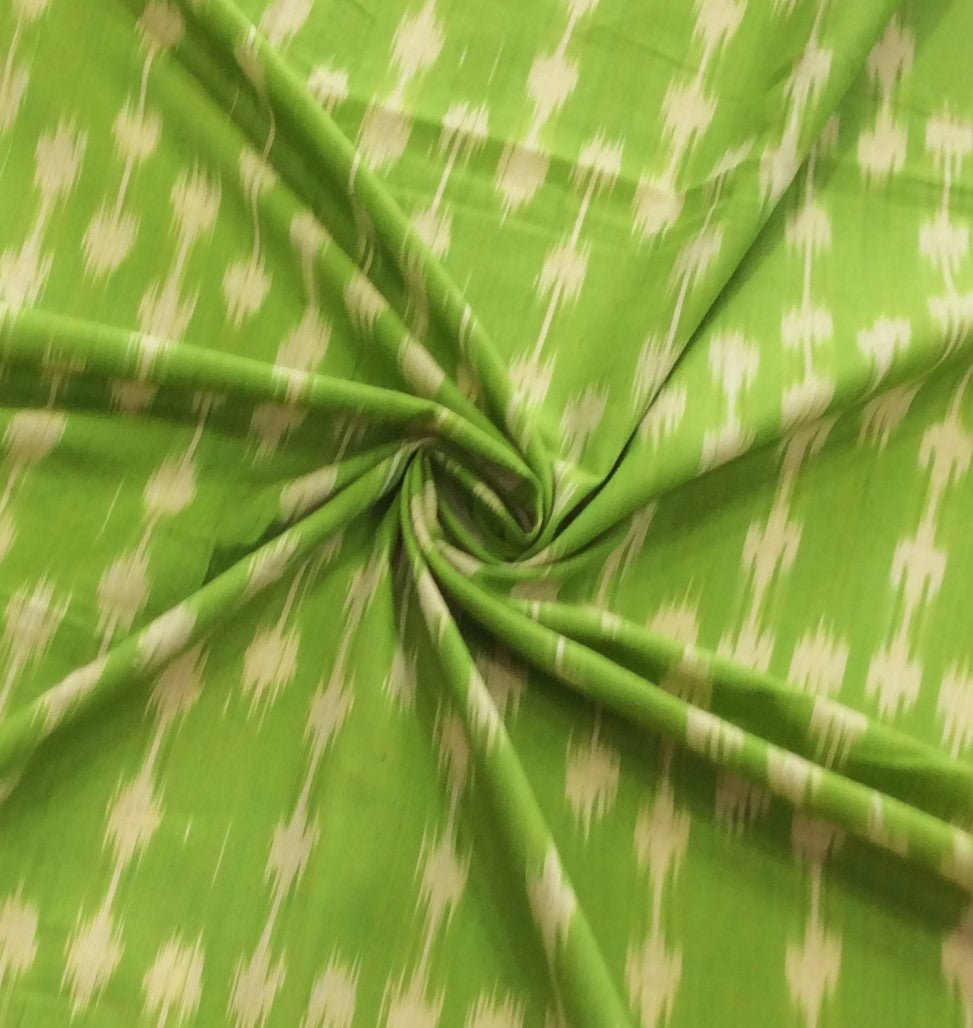 Parrot Green Cotton Handloom Ikat (SKU: IK-569)