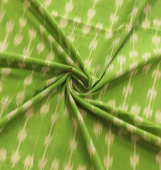 Parrot Green Cotton Handloom Ikat (SKU: IK-569)
