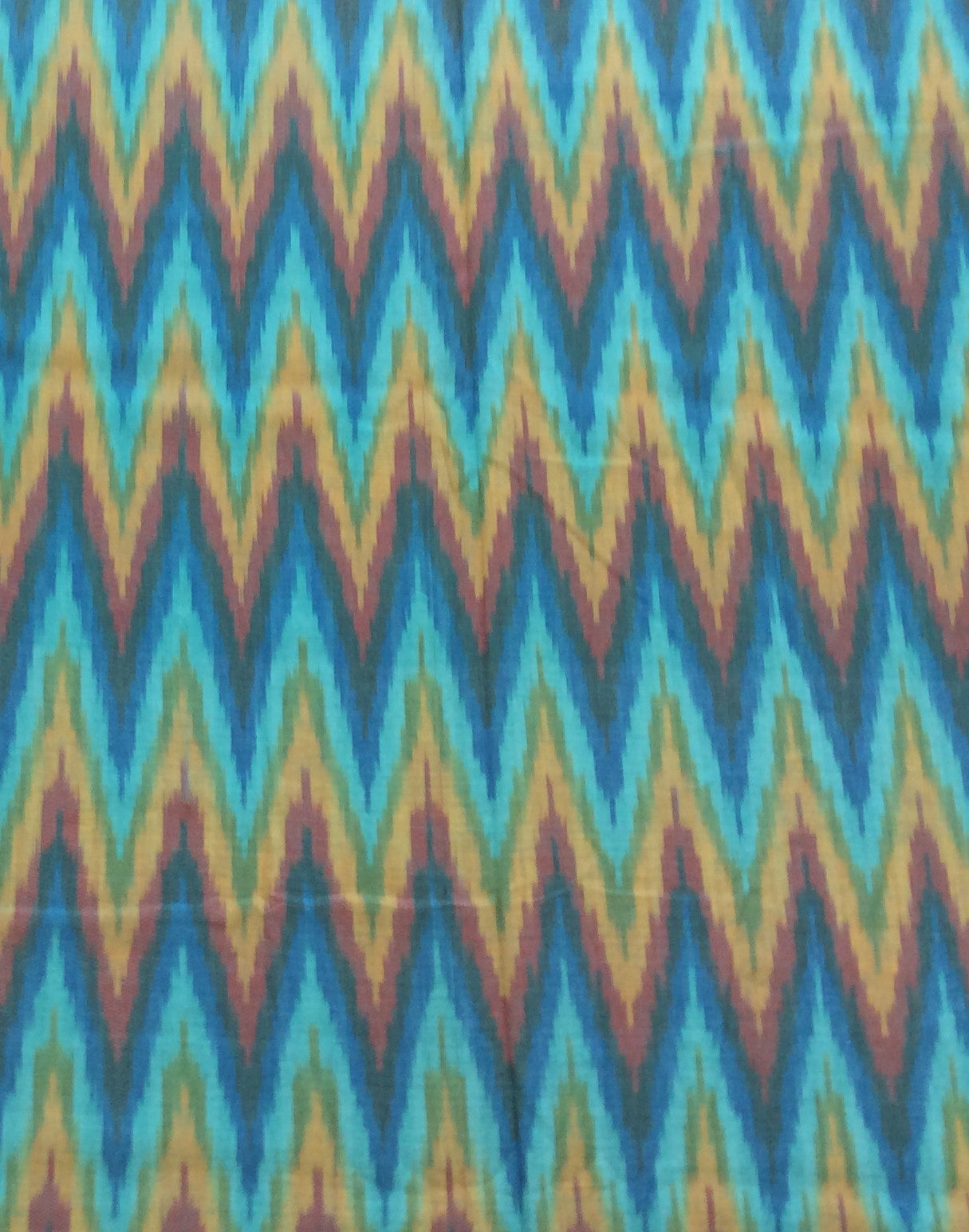 Multicolor Chevron Fine Quality Cotton Handloom Ikat (Width: 44 inches or 112 cm)