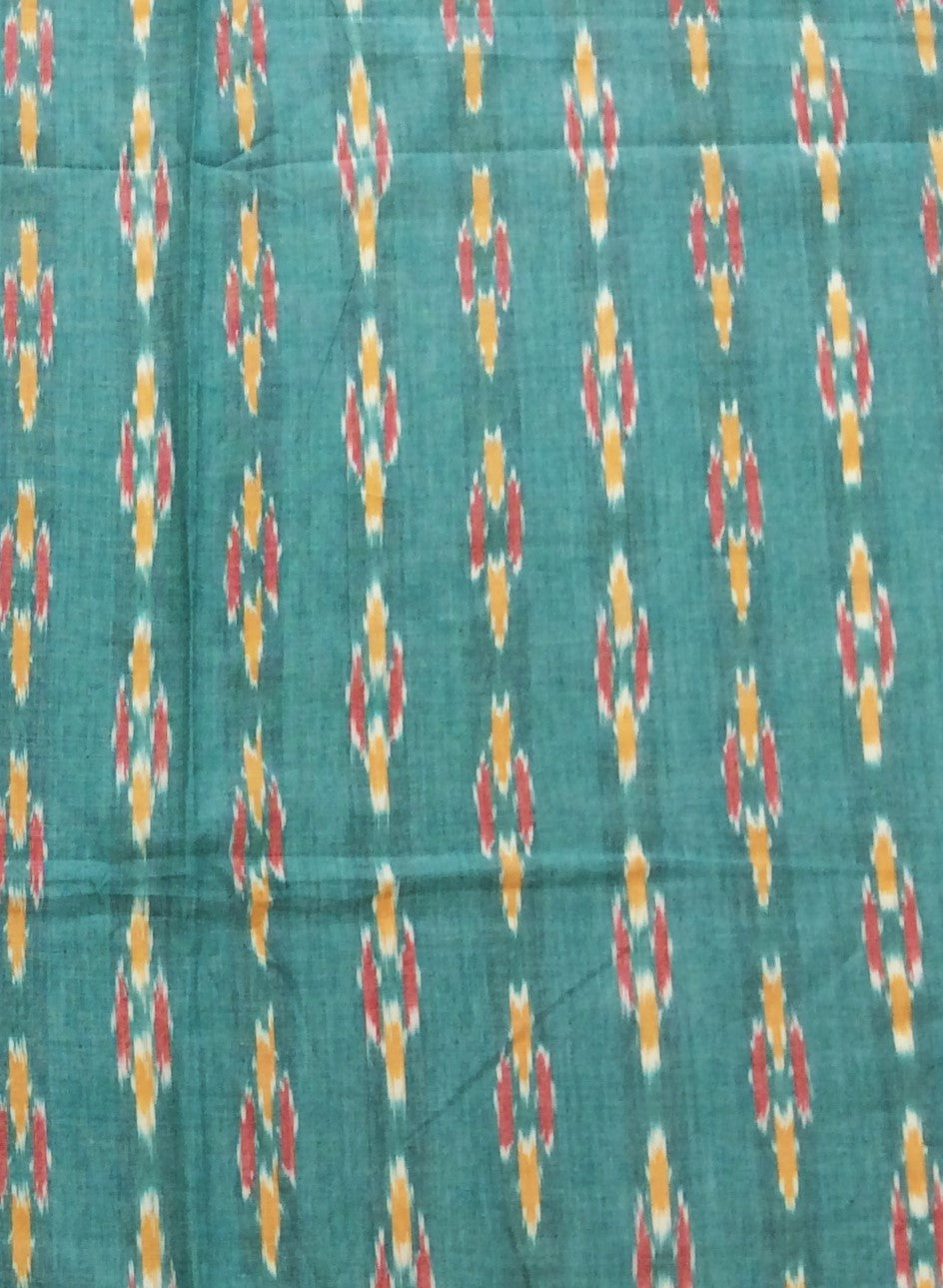 Sea Green Fine Quality Cotton Handloom Ikat (SKU: IK-571)