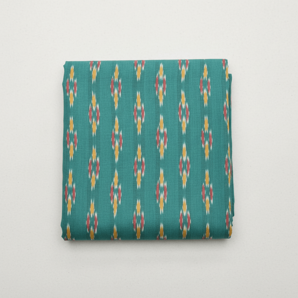 Sea Green Fine Quality Cotton Handloom Ikat | SKU: IK-571